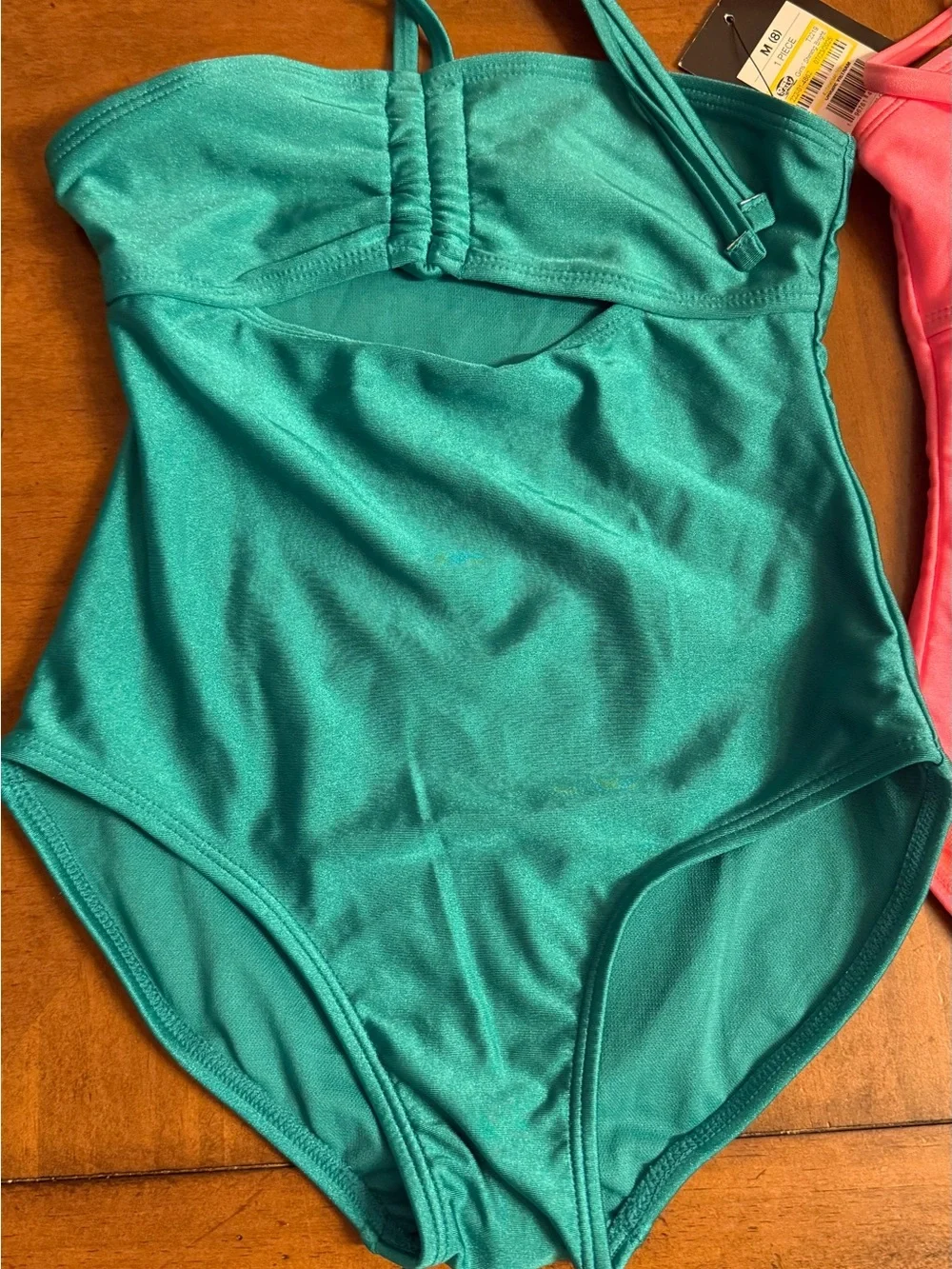 2)Art Class Target Kids One-Piece Swimsuits- Teal and Coral